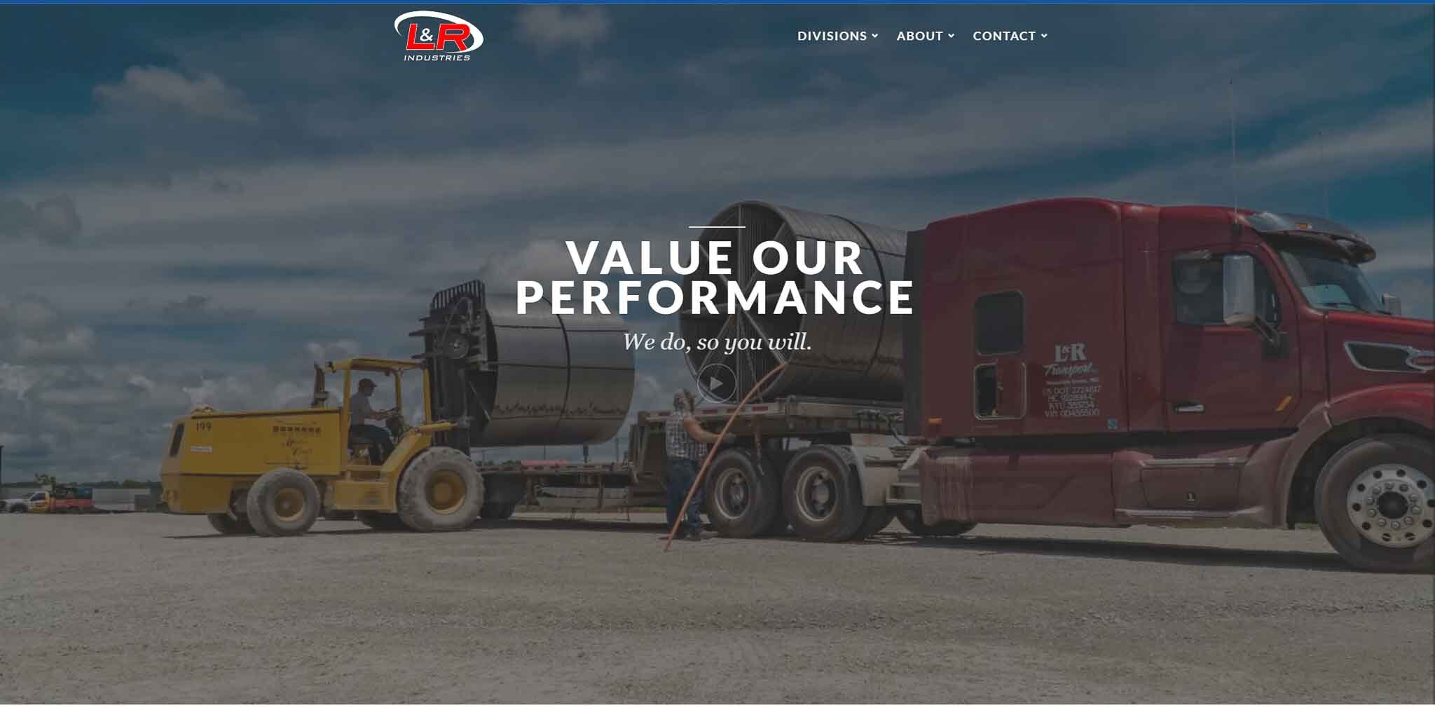 L&R Industries home page landing